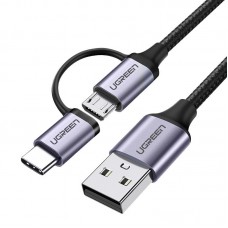 UGREEN USB to Micro USB & Type C 1M Fast Charging Cable (30875)